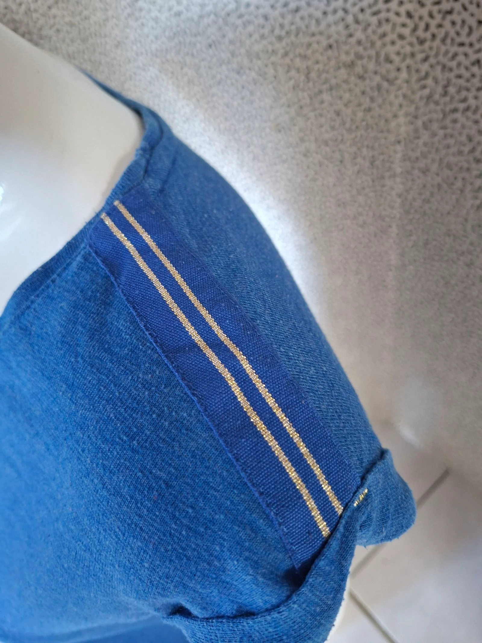 T-shirt Bonobo feminino XS azul mangas curtas gola redonda algodão básico – photo 5